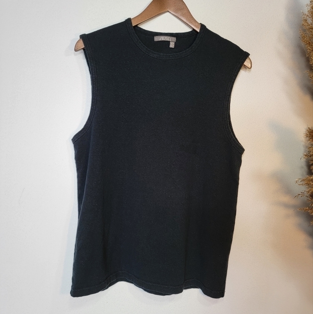 VINTAGE America hemp/cotton blend muscle shirt "mens" L black
